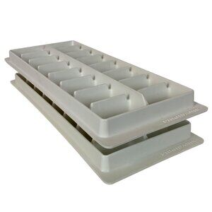 Frigidaire Ice Cube Trays Set Of 2 White Plastic 16 Cubes Each Dishwasher Safe